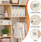 WOWBOX Sheet Organizers and Storage,Closet Bed Sheet Organizer Under Bed Storage and Organization with Label Cards & Clear Window for Bedding Sheets,Duvet Covers,Blankets (8 Pack，Beige) - Image 2