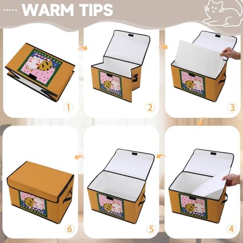 Stackable Storage Bins with Lids,Closet Organizers Fabric Box for Home and Office,Blanket Clothes Organizers,Under Bed Storage Containers 3 Pack - Image 3
