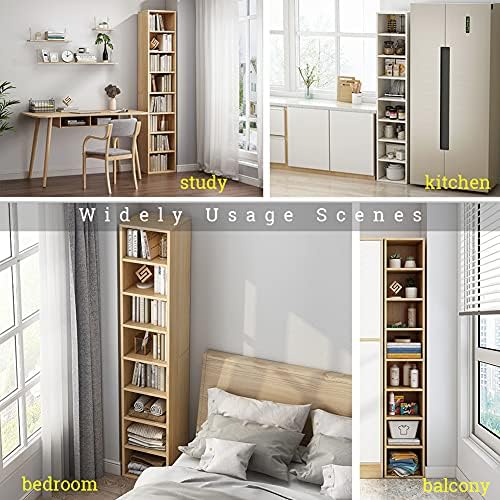 IOTXY Small Narrow Corner Bookcase - 47" Tall Gap Storage Cabinet, White - Image 5
