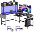DUMOS 67" L Shaped Gaming Desk，Corner Computer Desk with Storage Shelf by DumosLifestyle