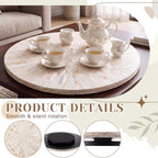 18 Inch Mother of Pearl Lazy Susan for Table Top, Cream Sunlight - Image 3