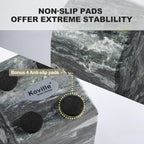 Koville Natural Marble Bookends for Shelves, Decorative Book Ends, 7lbs Heavy-Duty Marble Book Holders, Bookshelf Apartment Decor for Normal Books/CD/Video Games(Olive Green) - Image 3