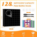 2 Pack of 128 Grids Black Hair Color Organizer for 2oz Shades EQ Wall Mounted Hair Color Rack Stackable Hair Dye Holder Paint Bottle Rack Stand for Salon Decor Lumishine Warhammer Use(2, Black) - Image 2
