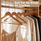 Wooden Hangers 30 Pack Solid Wood Hangers,Heavy Duty Coat Hangers for Closet, Wooden Clothes Hangers for Suits, Shirts, Pants, Jackets(Natural) - Image 6