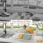 Dish Drying Rack White with Diatomaceous Earth No Installation Required - Image 3