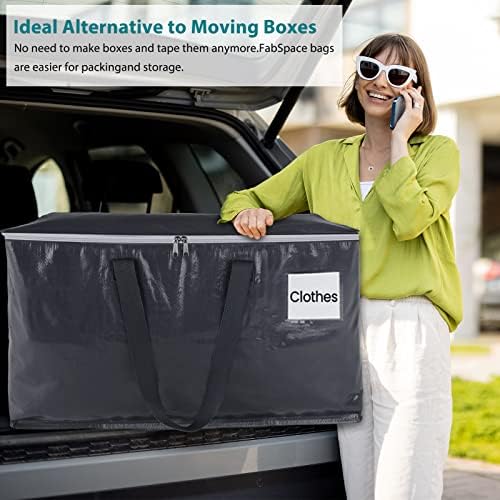 Fabspace Heavy Duty Moving Bags, 125L Collapsible Storage Totes, 6-Pack - Image 5