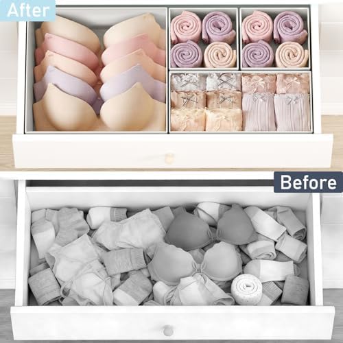 DIMJ Drawer Organizer Clothes, 30 Pack Dresser Organizer, Foldable Closet Organizers and Storage, Fabric Dresser Bins, Drawer Dividers for Nursery, Baby Clothes, Underwears, Sock - Image 5