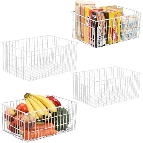 Orgneas Upright Freezer Organizer Bins Metal Wire Storage Container Basket by Orgneas