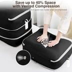 Homsorout 4 Pack Compression Storage Bags - 110L Large Capacity Comforter Storage Bag, 3-Layer Washable Ultra Space Saving Self Compression Organizer Space Bags for Blanket, Sweater, Sheet, Black - Image 3