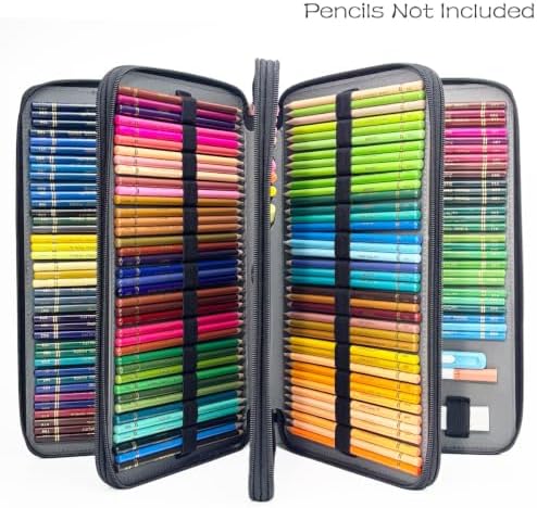 YOUNGCOL 300-Capacity Colored Pencil Case Pen Organizer(Black vintage floral) - Image 2