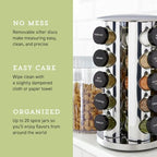 Kamenstein 20 Jar Revolving Countertop Spice Rack with Spices Included, FREE Spice Refills for 5 Years, Polished Stainless Steel with Black Caps, 30020 (Pack of 2) - Image 6