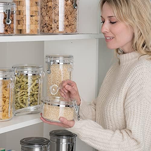 Oggi Clear Canister Set with Clamp Lids (5pc) | Airtight Food Storage Containers - Image 7