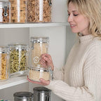 Oggi Clear Canister Set with Clamp Lids (5pc) | Airtight Food Storage Containers - Image 7