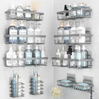 Liuoud 10 Pack Shower Caddy for Inside Shower, Grey Bathroom Storage Decor by Liuoud