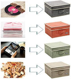 YueYue Fabric Storage Bins with Lids Small 4 Pack, Linen Foldable Storage Box with lids 4 Color Set 12.4in/12in/6.7in - Image 6