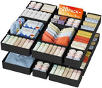 DIMJ Drawer Organizer Clothes Storage - 20 Pack Baby Dresser Organizer for Nursery, Foldable Closet Drawer Organizer Bins for Bedroom Organization, Fabric Storage Dividers for Socks, Underwears, Bras by DiMJ