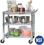 Seville Classics 3-Tier UltraDurable Commerical-Grade Heavy-Duty NSF-Certified Service Utility Storage Cart, 33.75" W, Chrome (1 Pallet of 35 Packs) - Image 5