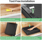 Pull Out Cabinet Organizer with Nano Adhesive, Heavy Duty Full-Extension Slide-Out Drawer for Kitchen Cabinet Organizers and Storage, No Drill Roll out Pantry Shelf, 22.4"W x 16.9"D x 3.1"H , Black - Image 5
