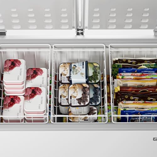 17.5 Inch Chest Freezer Organizer Storage Baskets Bins Metal Wire, Settle freezer chaos and reduce food waste effectively, Durable, Fully Use Space, Improve Air Circulate, 2 Pack - Image 4