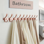 Dseap Coat Rack Wall Mount 37”, Heavy Duty 12-Gauge Base vs Flimsy 1mm, Double-Thick Anti-Snap Hooks, 16” Stud-Mount, Stainless Steel 10-Hook Hanger for Closet Entryway, Rose Gold, Pack of 2 - Image 5