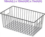 16inch Upright Freezer Organizer Baskets for 13-14,16-21 cu.ft Standup Freezer, Settle freezer chaos and reduce food waste effectively, Durable, Fully Use Space, Improve Air Circulate, Black, 2pcs - Image 4