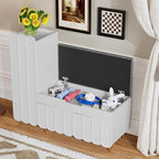 3More L-Shaped Entryway Shoe Bench with Cushioned Seat, White - Image 3