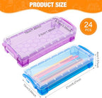 Gueevin 24 Pcs Pencil Box Clear Plastic Pencil Case, Fresh Color - Image 2