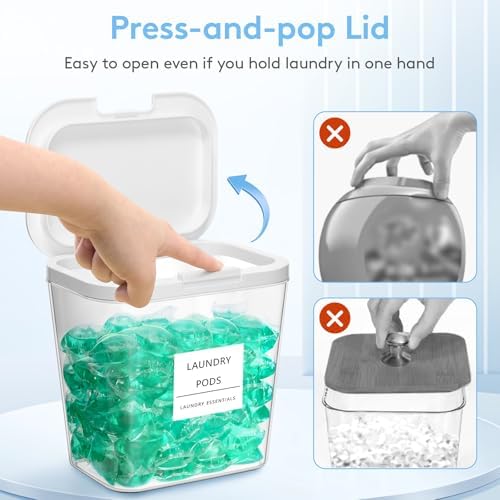 Lifewit Laundry Pods Container with Pop-up Lid, 0.72gal, 3 Pcs - Image 2