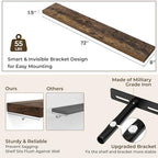 RICHFOCUS 72Inch Floating Shelves for Wall 1Pack|Rustic Brown|8" D - Image 3