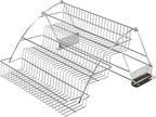 Hardware Resources 3-Tier Pull Down Spice Rack - Chrome-Finished Steel Retractable Organizer for Spice Bottles & Seasoning Jars - Easy to Install, Screws Included - Fits 15” Opening Wall Cabinet by Hardware+Resources