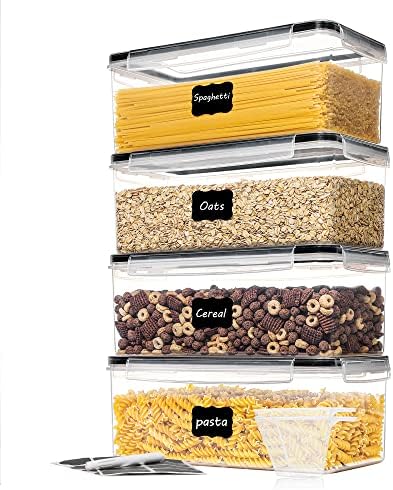 Vtopmart Pasta Storage Containers, 4 Pack, 3.2L Airtight Canisters by Vtopmart
