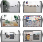 EasyPAG 6 Pack Wall File Organizer, Metal Mesh Hanging File Folder Holder for Letter/A4 Size Folders, Vertical Wall Mount Mail Sorter for Office Paperwork, Classroom, Silver - Image 2