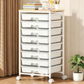Goovilla Rolling Cart with 8 Drawers for Art, Dorm, Office, Craft, White by Goovilla