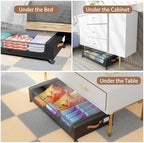 Under Bed Storage with Wheels, UnderBed Storage Containers with Clear Lid and Handles, XXL 60L Under the Bed Storage Bins Drawers for Clothes,Blankets,Shoes,Books (BLACK, 4 PACK) - Image 6