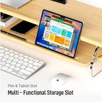 Bamboo Dual Monitor Stand for Desk,31.5 In 2 Tier Computer Riser Organizer - Image 2