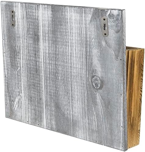 MyGift Wall Mounted Magazine Holder, Solid Gray and Burnt Wood Document Paper File Folder Rack, Home Office Dorm Room Organizer, Set of 2 - Image 7