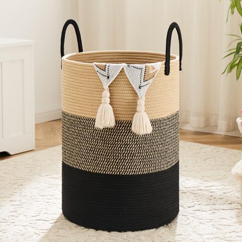 Artfeel Laundry Basket,Woven Cotton Rope Laundry Hamper,60L for Decorative Storage of Dirty Clothes,Toys and Blankets in Bathroom,Bedroom and Living Room by Artfeel