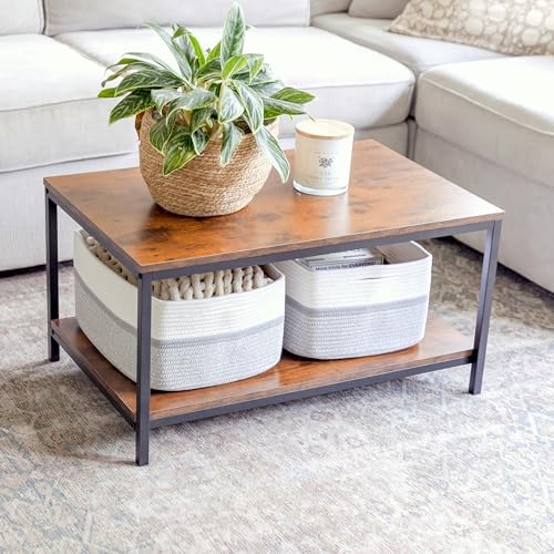 NaturalCozy Storage Baskets 16.8”x13”x7.6” Cotton Rope Woven Baskets for Organizing 3-Pack | Toy Storage Bins | Basket for Shelves, Laundry, Blanket, Clothes, Closet, Kitchen, Bathroom, Gifts - Image 3