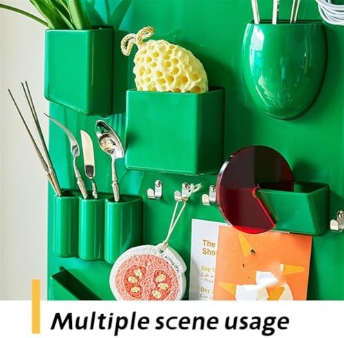 Cute Small Item Wall Storage, Desktop Multi-Grid Storage Board, Creative Wall Decoration, Storage Wall Hanging Suitable for Bedroom, Living Room, Entrance(Yellow) - Image 6