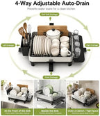 Dish Drying Rack, 17-Inch Dish Drainer for Countertop, Stainless Steel - Image 5