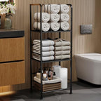 3-Tier Freestanding Towel Racks for Bathroom, Black Towel Rack Stand by Jautokerdar