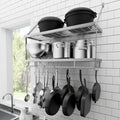 KES 30-Inch Silver Gray Pot Rack Wall Mounted, 100 Lbs Capacity by KES