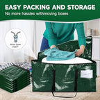 CONGREGATE 8 Pack Dark Green Moving Bags Heavy Duty Extra Large PE Storage Packing Bags with Reinforced Handles and Zippers Alternative to Moving Boxes for Clothes Bedding Storage 97L - Image 4