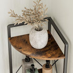 5 Tier Corner Shelf Stand, 64" H Tall Corner Bookshelf, Rustic Brown - Image 6