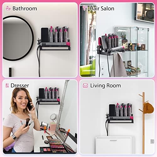 BlueFire 3 Tier Hair Tool Organizer, Wall Mount Holder for Dyson Airwrap - Image 7