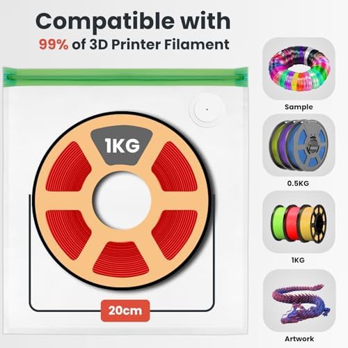 3D Printer Filament Storage Bags Vacuum Kit, 30 Vacuum Bags (13x15 in) with Auto Pump, 30 Desiccants & 2 Clips, Airtight Filament Storage for PLA ABS TPU, Dustproof Moisture Resistant - Image 5