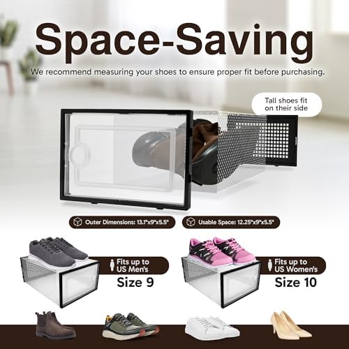 Reli. Shoe Box (14 Pack) | Clear Storage Shoe Box Stackable & Compact - Image 4
