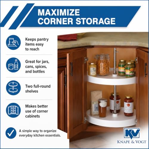 Knape & Vogt 28-In 2-Tier Full-Round Lazy Susan, White - Image 2