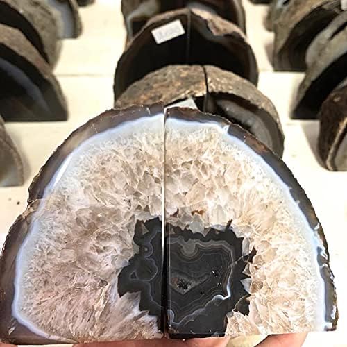 Agate Geode Stone Bookends Heavy Duty Crystal Book Holders Decorative - Image 2