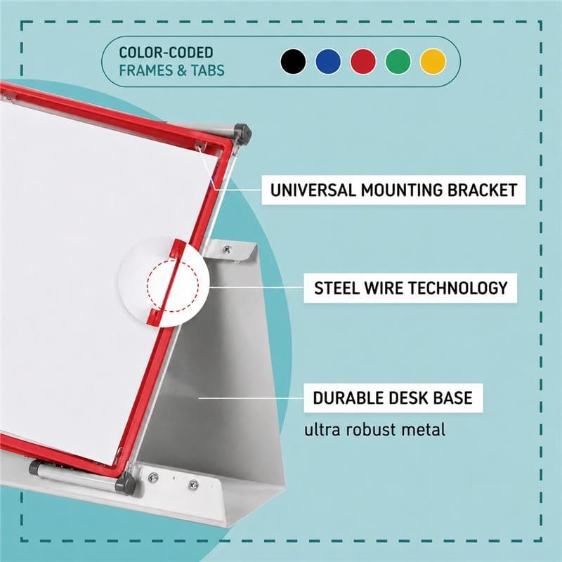 Tarifold Desktop Reference Display System, 60 Pockets, Red - Image 3